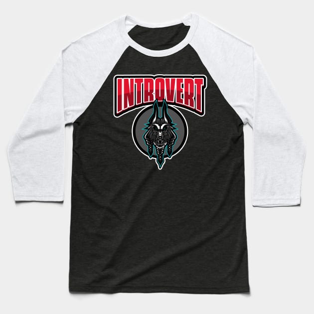 Introvert Wolf Baseball T-Shirt by Wolf Clothing Co